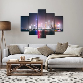 Obraz nočného Šanghaja (150x105 cm)