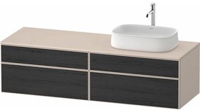 DURAVIT Zencha závesná skrinka pod umývadlo na dosku (umývadlo vpravo), 4 zásuvky, 1600 x 550 x 442 mm, dub čierny/taupe super matná, ZE4824R16830000