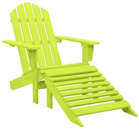 vidaXL Záhradná stolička Adirondack s otomanom jedľový masív zelená