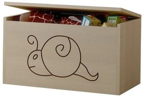 Detská truhla na hračky s výrezom MÉĎA - prírodná