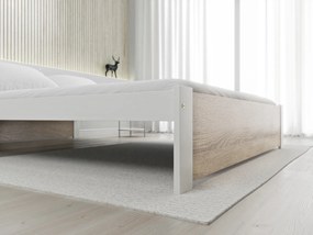 Posteľ IKAROS 120 x 200 cm, biela/dub sonoma Rošt: S latkovým roštom, Matrac: Bez matraca
