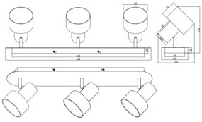 Trio - Bodové svietidlo WAILER 3xGU10/5W/230V matný chróm