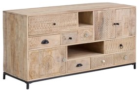 furniture-nabytek.cz - Masívna skrinka pod umývadlo Laos z mangoového dreva, lakovaná, prírodná farba – 146×50×76 cm
