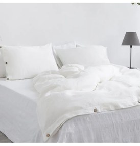 Ľanové obliečky Natur biele EMI, Štandardný set jednolôžko obsahuje 1x 140x200 + 1x 70x90