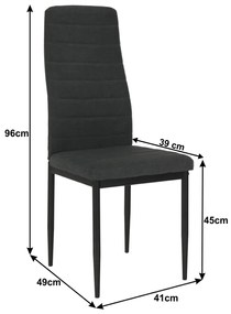 Jedálenská stolička Coleta Nova - tmavosivá / čierna
