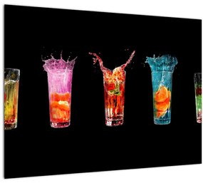 Sklenený obraz nápojov (70x50 cm)