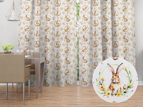 Biante Dekoračný záves TF-107 Zajačiky na bielom 140x140 cm