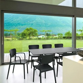 LISA záhradná stolička s podrúčkami black