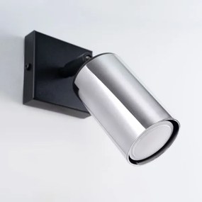 Sollux SL.1366 - Nástenné bodové svietidlo WINX 1xGU10/10W/230V čierna/chróm