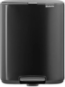 Matne čierny pedálový oceľový odpadkový kôš 12 l Bo – Brabantia