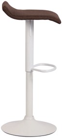 Barová stolička Dyn V2 - látka, biela podnož - Hnedá