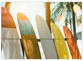 Sklenený obraz - Surfovacie dosky (70x50 cm)