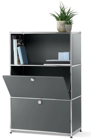 Kovová skrinka »CN3« s 2 výklopnými priečinkami, sivá