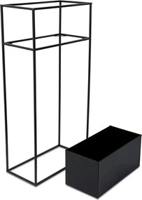 KOVOVÝ KVETINÁČ SO STOJANOM RECT 90X24X44 CM ČIERNA