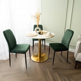 Jedálenská stolička MAVERIK zamatová, tmavozelená