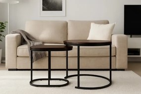 Sada 2 konferenčných stolíkov MILL hnedá FAT1988