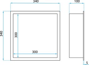 Rea Rea, oceľová kúpeľňová polička 30x30 cm, čierna matná, REA-05603