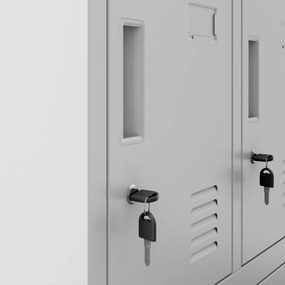 Sociálna dvojitá skrinka BHP sivá: ROBERT 2 Plus