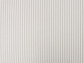 Menčestrová rohová pohovka pravostranná krémová biela LUNGO Beliani