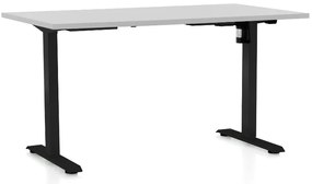 Výškovo nastaviteľný stôl OfficeTech A, 120 x 80 cm, čierna podnož, svetlo sivá