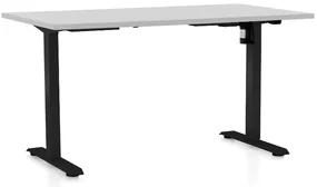 Výškovo nastaviteľný stôl OfficeTech A, 120 x 80 cm, čierna podnož, svetlo sivá