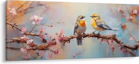 Obraz - Zamilovaní vtáčiky (120x50 cm)