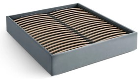 Svetlomodrá čalúnená dvojlôžková posteľ s úložným priestorom/bez čela s roštom 160x200 cm Susan – Micadoni