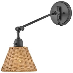 Hinkley HK-ARTI-1W-BK-NR-Bodové nástenné svietidlo ARTI 1xE27/60W/230V čierna/hnedá