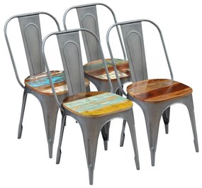 Jedálenské stoličky 4 ks, recyklovaný masív 274399