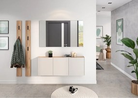 Krémová závesná skrinka v dekore duba 138x52x25 cm Libbiano – Germania