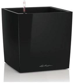 Lechuza Cube Premium All inclusive set black high-gloss 30x30x30cm