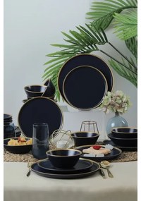 24-dielna jedálenská súprava, modrá/zlatá, keramika