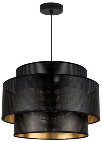 Závesné svietidlo Asti, 1x čierne PVC tienidlo, (fi 45cm), g