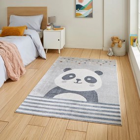 Svetlosivý detský koberec 120x170 cm Vida Kids Panda – Think Rugs