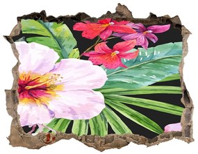 Nálepka 3D díra na zeď Havajské kvety nd-k-124413381