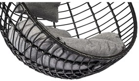 Čierne závesné kreslo z umelého ratanu Bonami Selection Mila