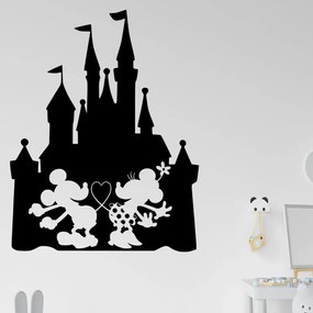 Veselá Stena Samolepka na stenu na stenu Zamilovaní Mickey a Minnie na Zámku Farba: čierna