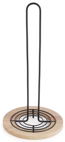 Držák na kuchyňské utěrky MODERN KITCHEN 15x31 cm černé/kaučukové dřevo