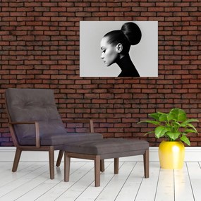 Sklenený obraz - Profil krásnej ženy (70x50 cm)