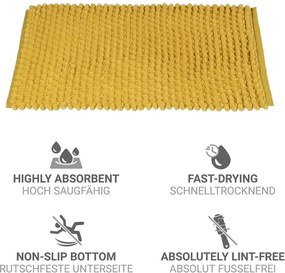 Žltá textilná kúpeľňová predložka 50x80 cm Solivo – Wenko