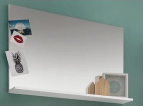 Nástenné zrkadlo s policou Amanda 451, biele%