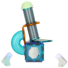 Magnetická stavebnica KIK – svietiaca guľôčková dráha Marble, 49 dielov