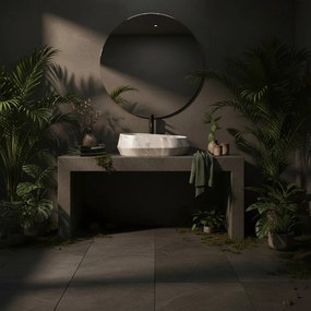 Rea Zoe Rock, umývadlo na dosku 550x355x170 mm, šedá-imitácia kameňa,  REA-U0643