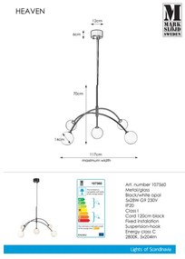 Markslöjd 107560 - Luster na lanku HEAVEN 5xG9/28W/230V