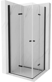 Mexen Lima Duo sprchová kabína, skladacie dvere 80 x 80 cm, transparentnéné, čierna - 856-080-080-70-00-02