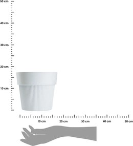 PLASTOVÝ KVETINÁČ SILVA LINE 20X17,5 CM BIELA