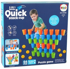 LEAN TOYS Logická hra Cups 3v1 - 44 kusov