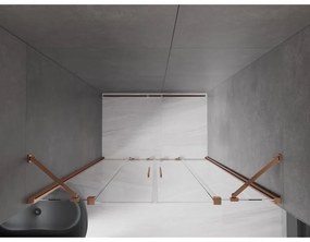 Mexen Velar Duo, posuvné dvere do otvoru 150x200 cm, 8mm číre sklo, ružové zlato, 871-150-000-02-60
