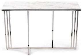 Konferenčný stolík AMAGAT 120 cm strieborný/biely mramor
