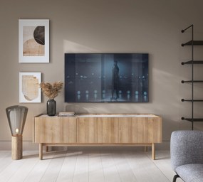 TV stolek Boho La 144 cm dub riviera/bílý mramor